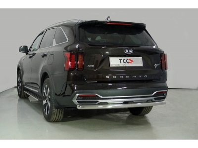 Защита заднего бампера длинная 60 мм ТСС для Kia Sorento 2020-2021
