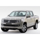 Пороги алюминиевые Rival Black New для Volkswagen Amarok 2010-2016